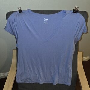 a new day Light Blue V-Neck Short Sleeve Tee